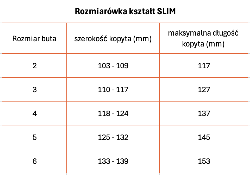 sizing chart pioneer